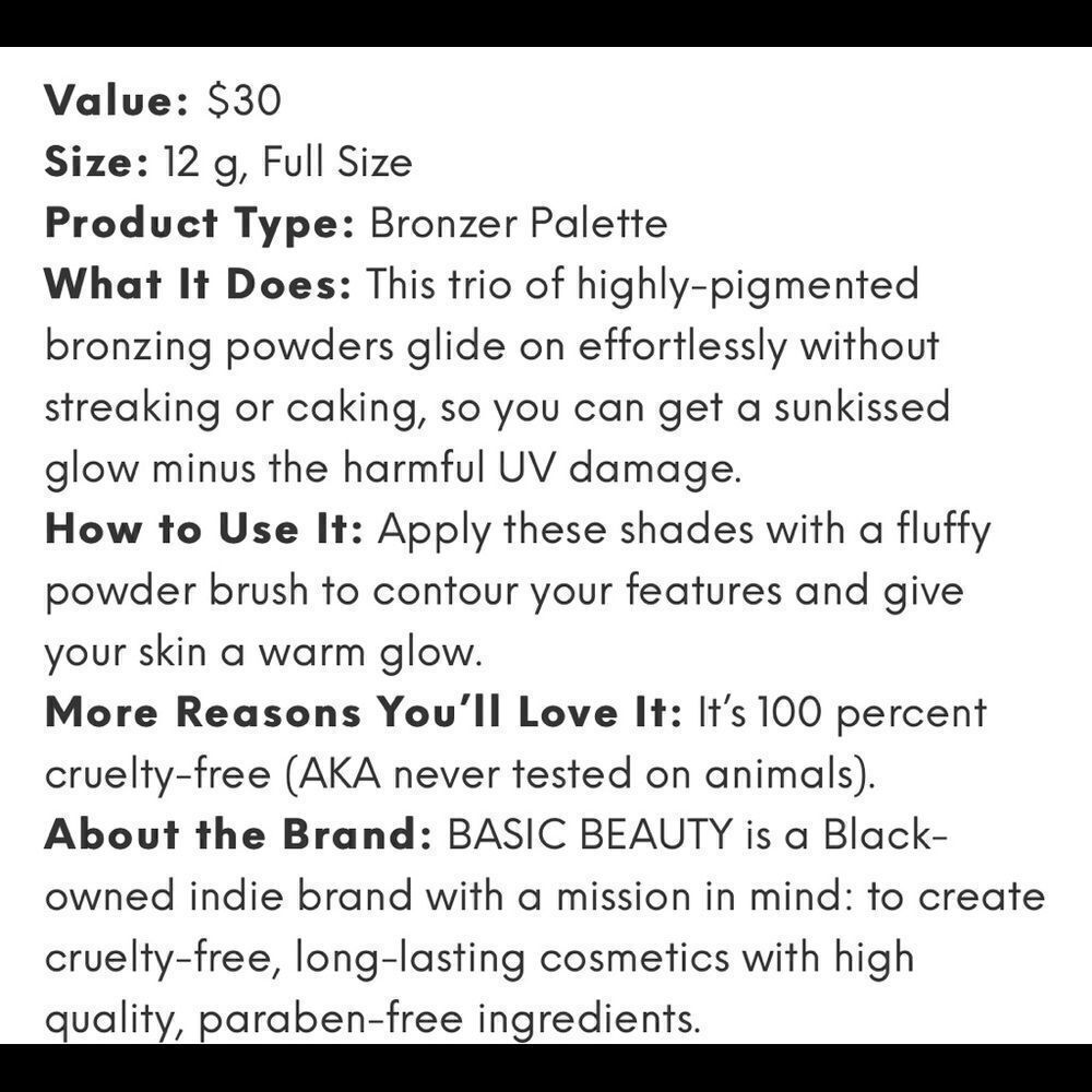 BASIC BEAUTY Bronzy AF Palette NEW Ipsy bag - Picture 5 of 7
